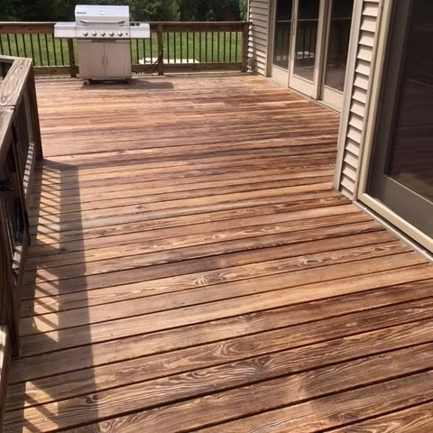 Pressure Washing Niles MI - freshly stained cedar deck